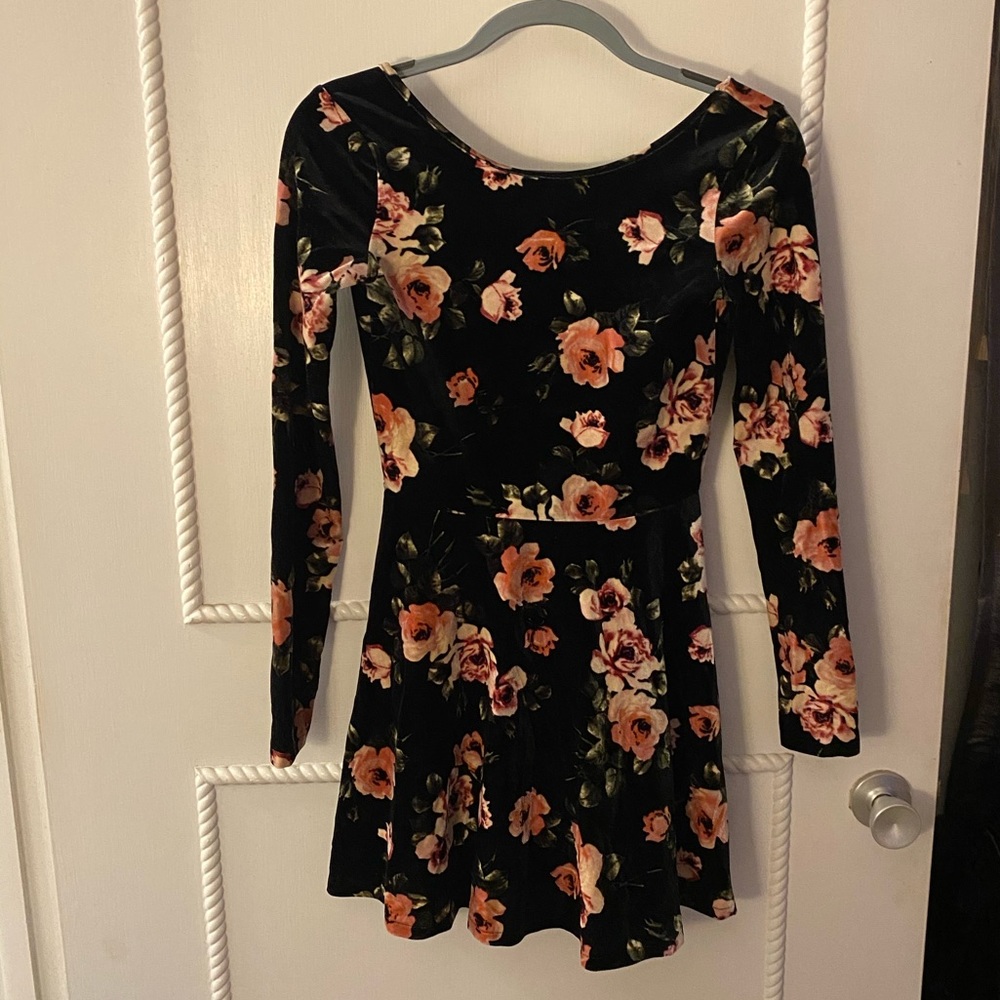 Bethany Mota flower velvet dress